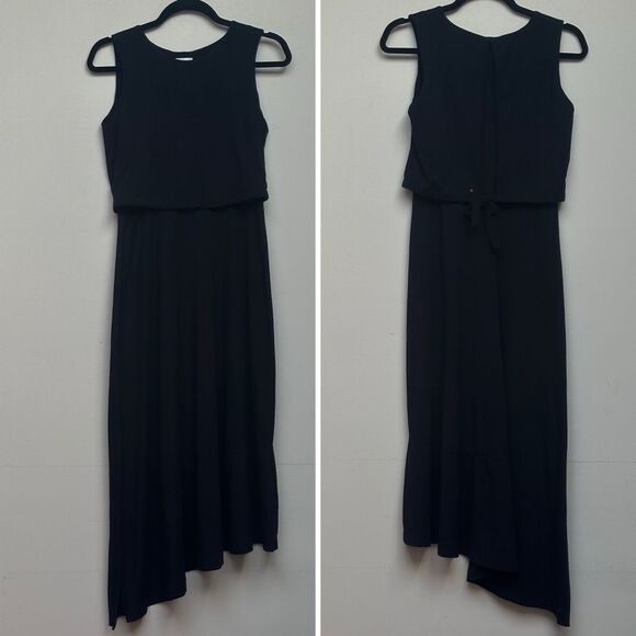 Cuyana Black Asymmetrical Overlay Dress Size X-Small - Picture 2 of 10